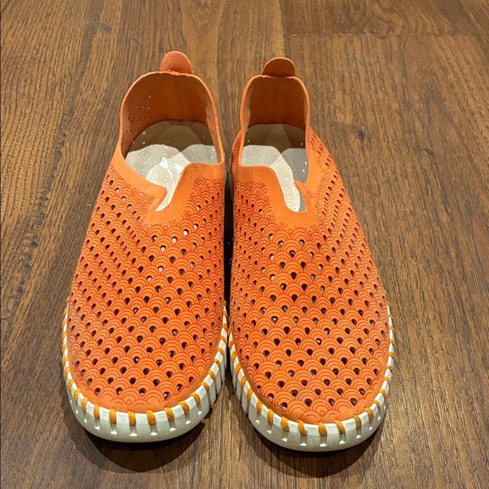 Ilse Jacobsen Orange Slip-On Sneakers